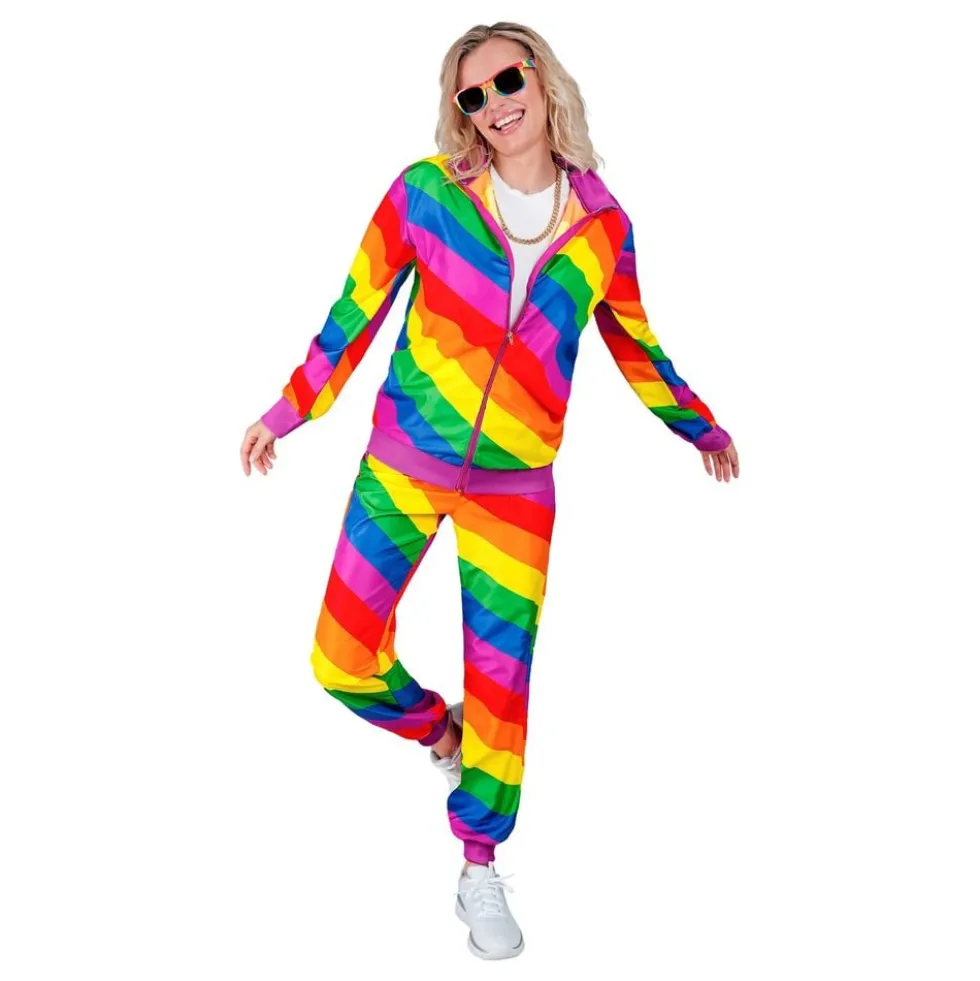 80'er Tracksuit Regnbuefarvet Kostume