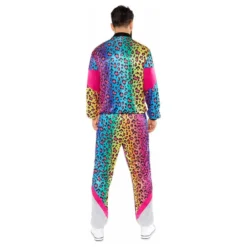 80'er Træningsdragt Neon Leopard Kostume