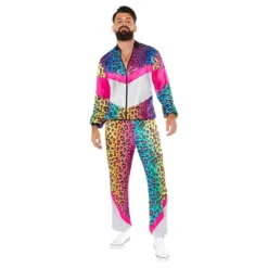 80'er Træningsdragt Neon Leopard Kostume
