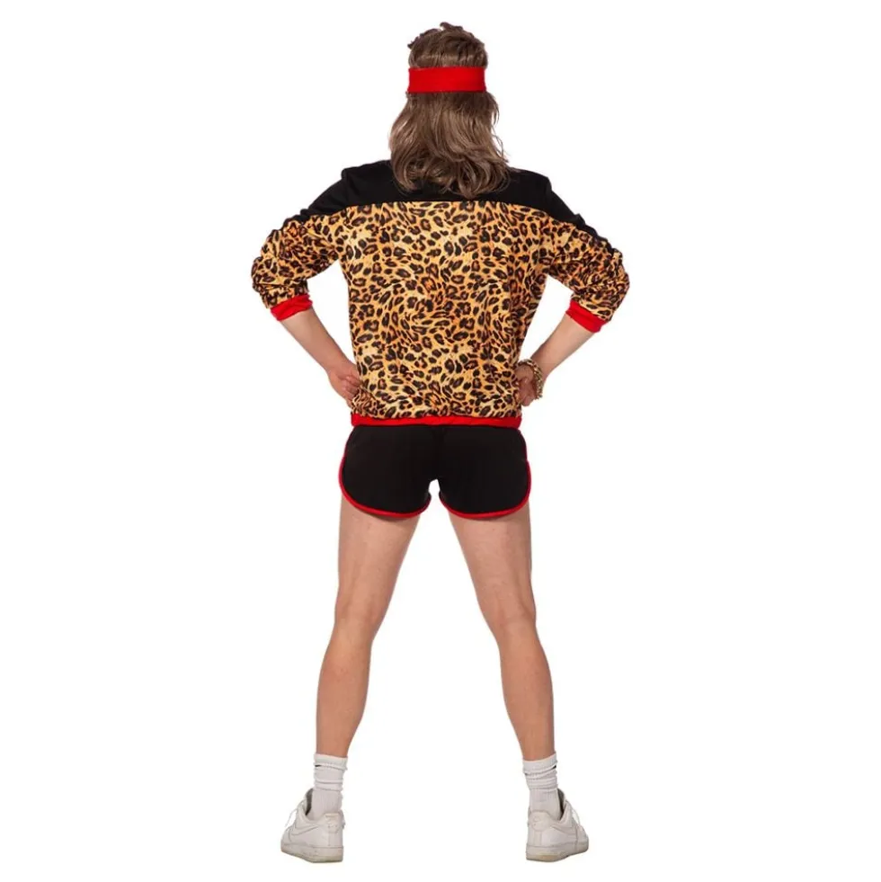 80'er Træningssæt Leopard Herrekostume