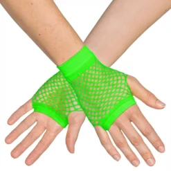 80’er UV Fingerløse Nethandsker Korte Neongrønne