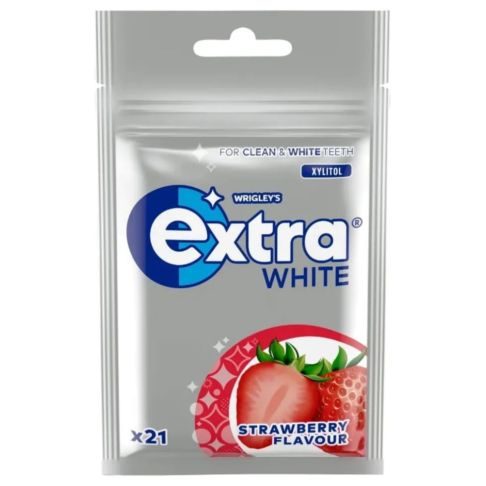 Extra White Strawberry Tyggegummi