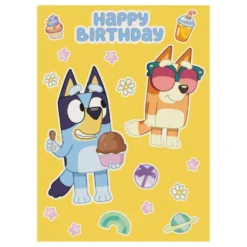Fødselsdagskort Bluey Gul