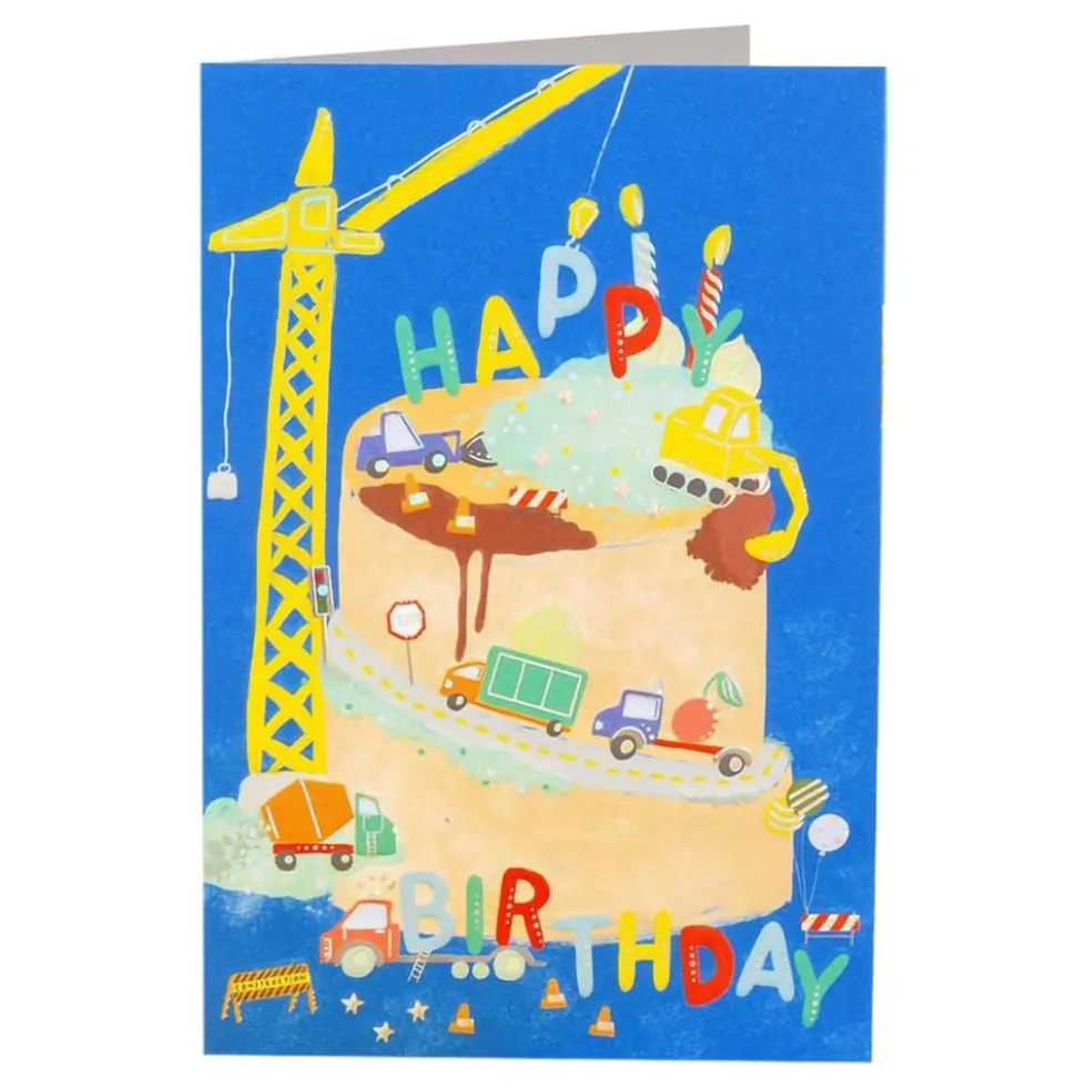 Fødselsdagskort Construction Cake