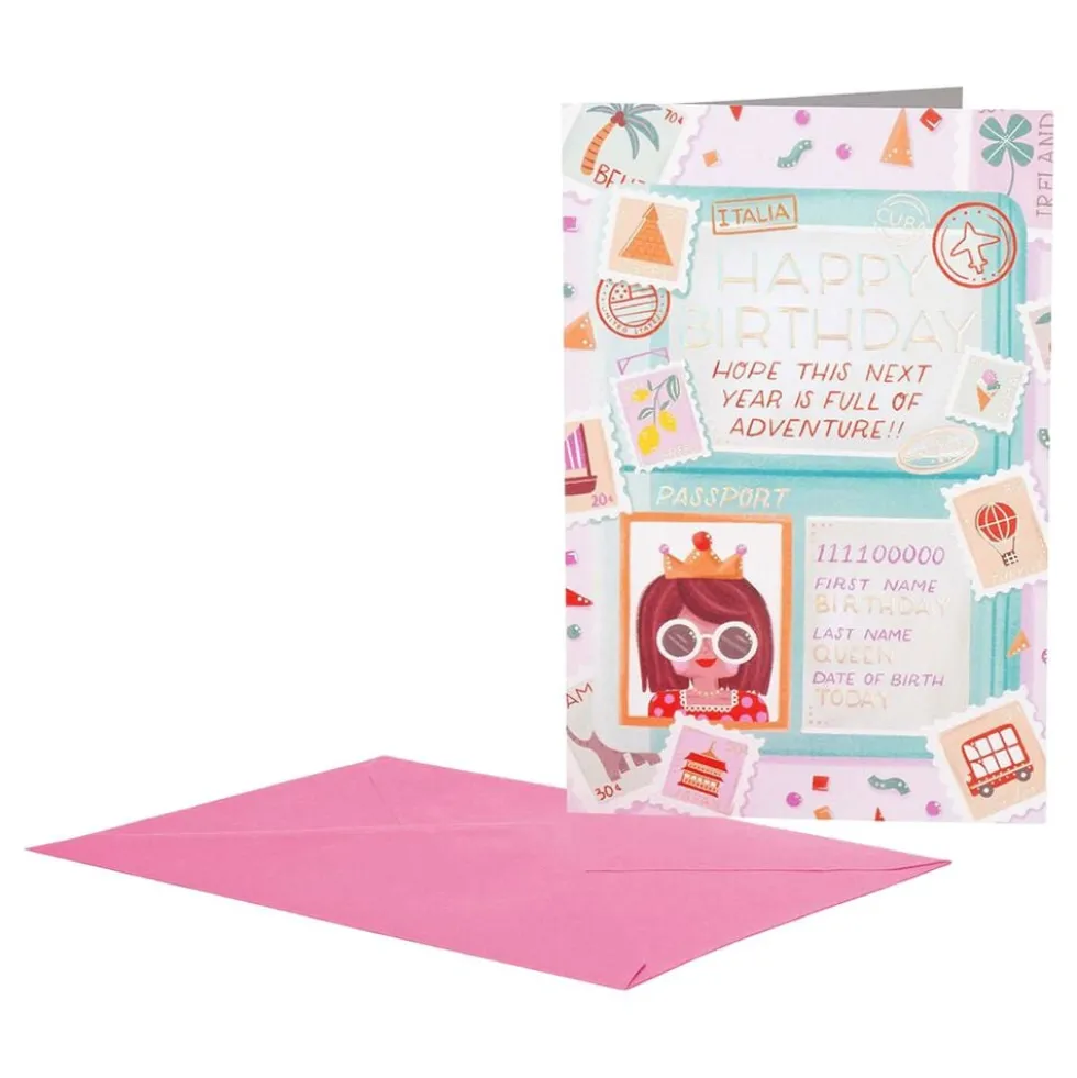 Fødselsdagskort Passport Birthday