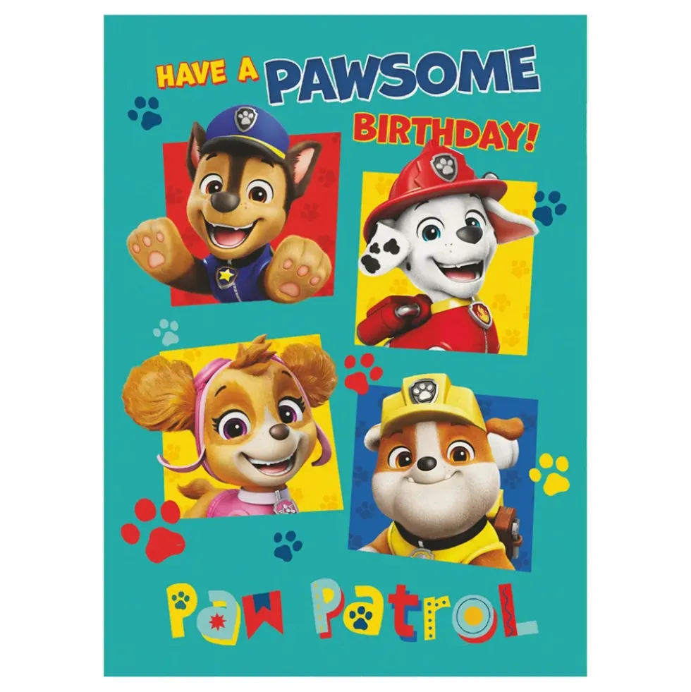Fødselsdagskort Paw Patrol Grøn