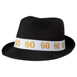 Fedorahat Sort med Tal 60