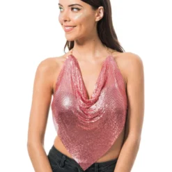 Festivaltop Lyserød Metallic