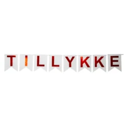 Flag Banner Tillykke Rød