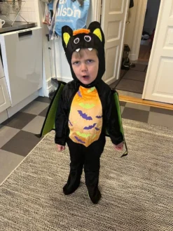 Flagermus Grøn/Sort Babykostume