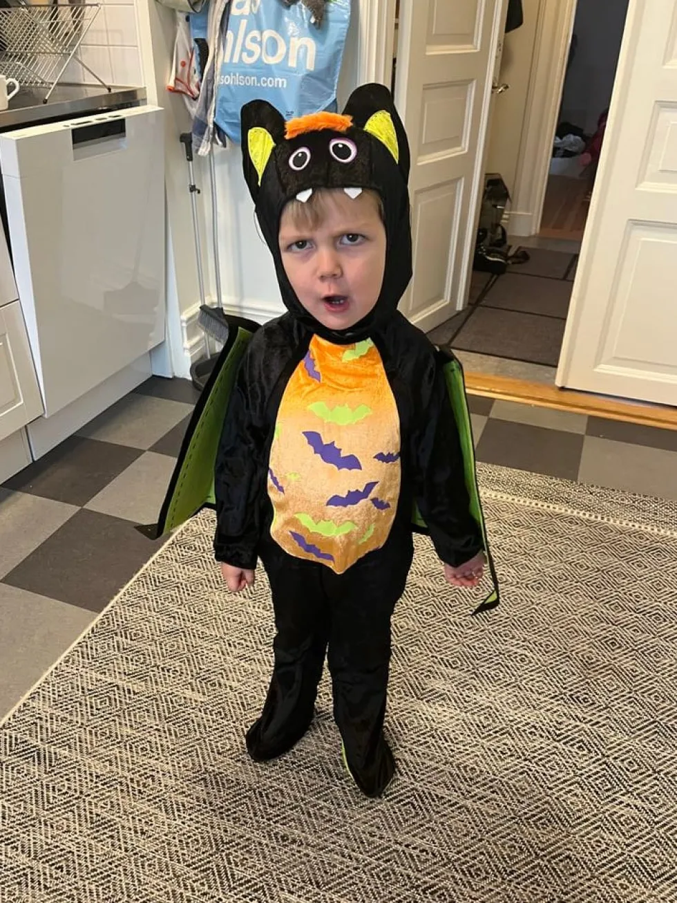 Flagermus Grøn/Sort Babykostume