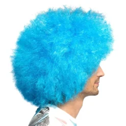 Fluffy Neonblå Paryk