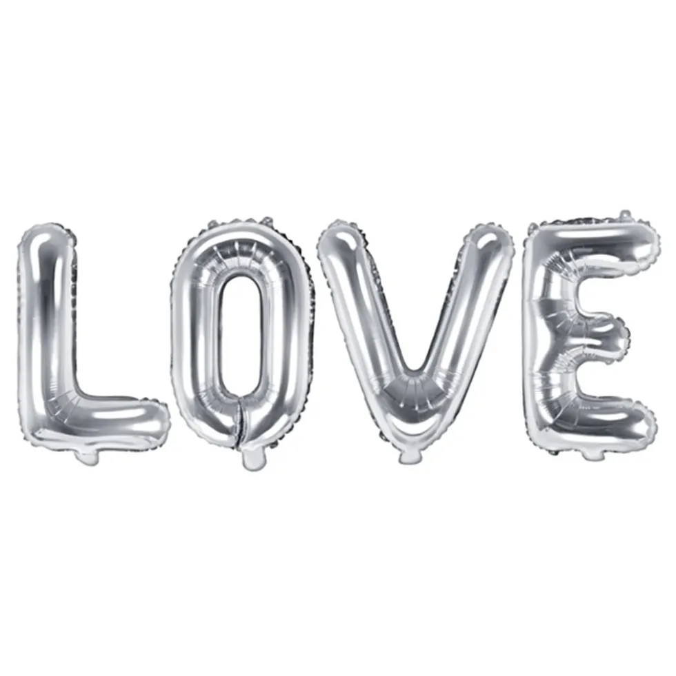 Foil Balloon Love Sølv