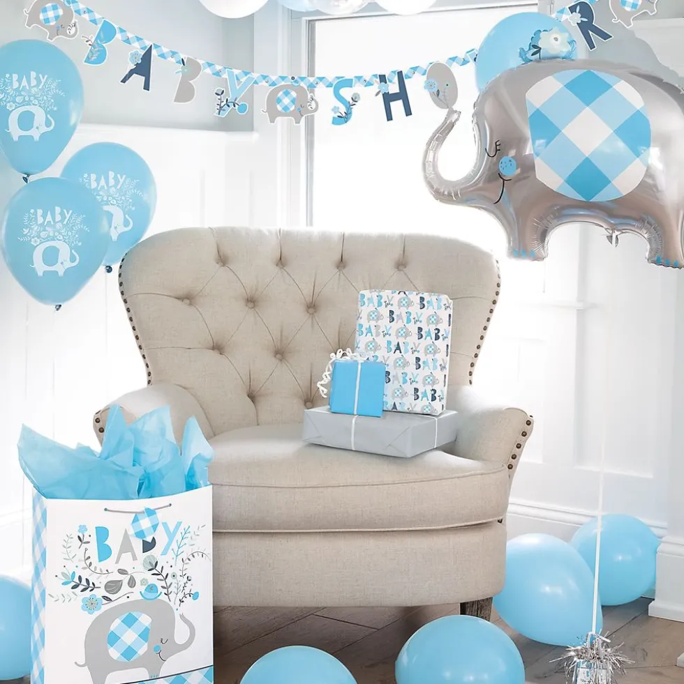 Folieballon Baby Shower Blå Elefant