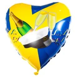 Folieballon Blå/Gul Studenterhue