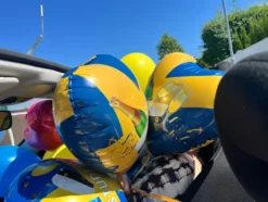 Folieballon Blå/Gul Studenterhue