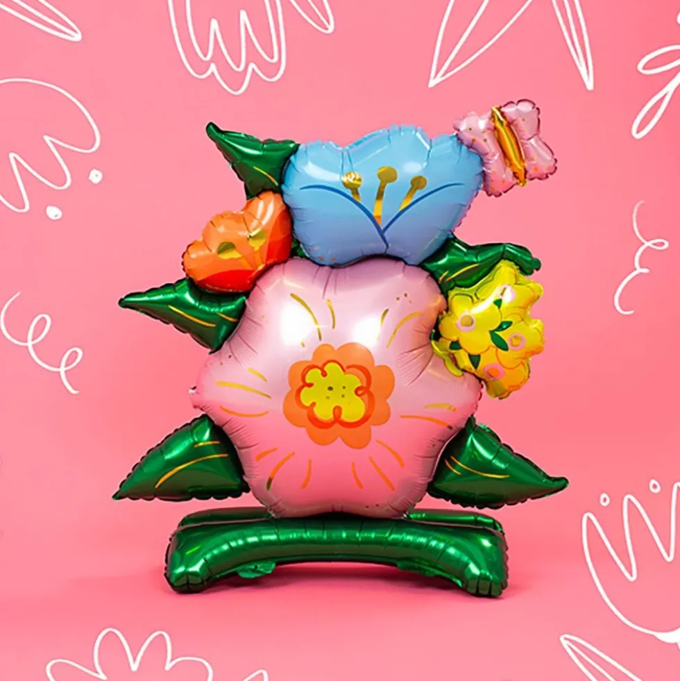 Folieballon Blomster med Base
