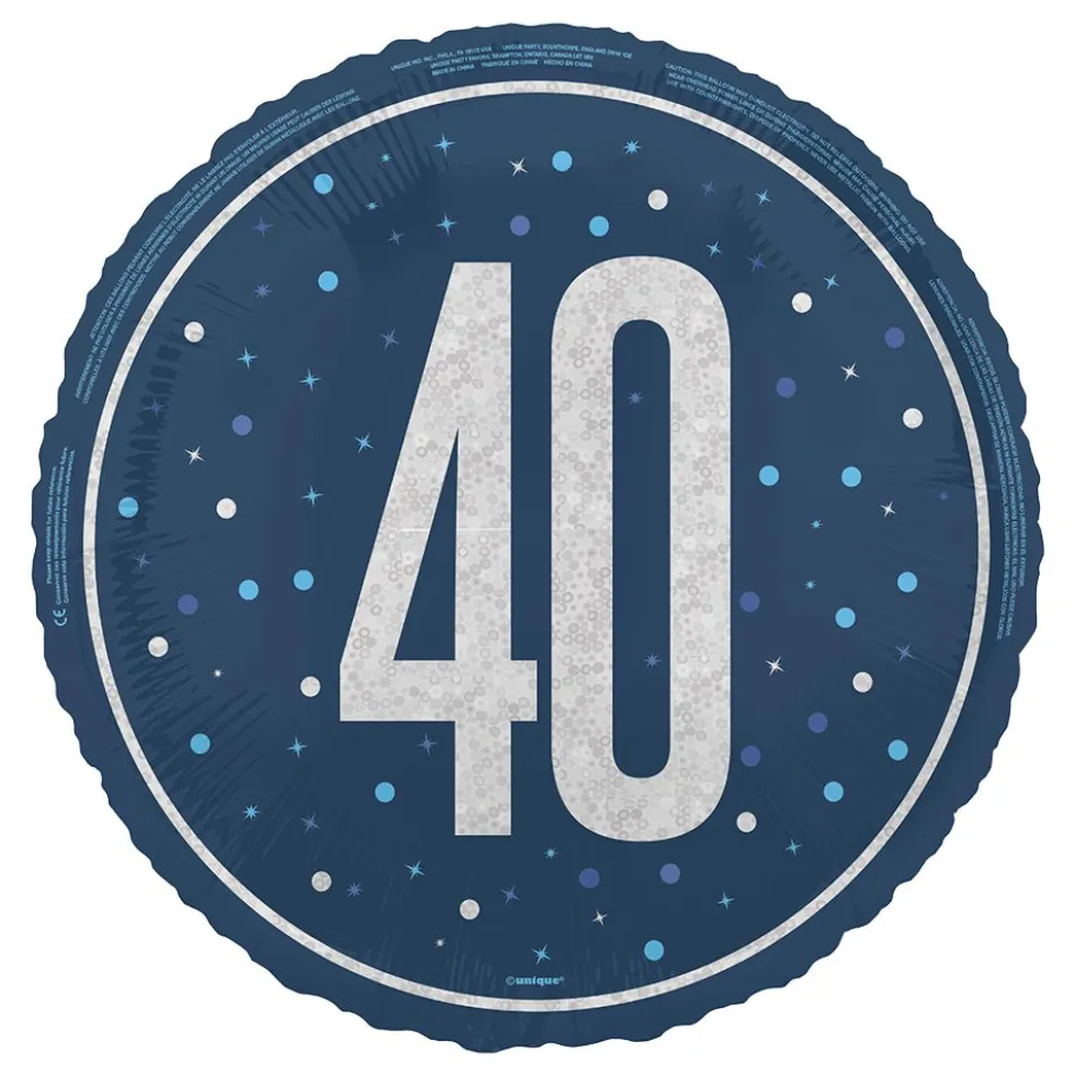 Folieballon 40 Blå/Sølv