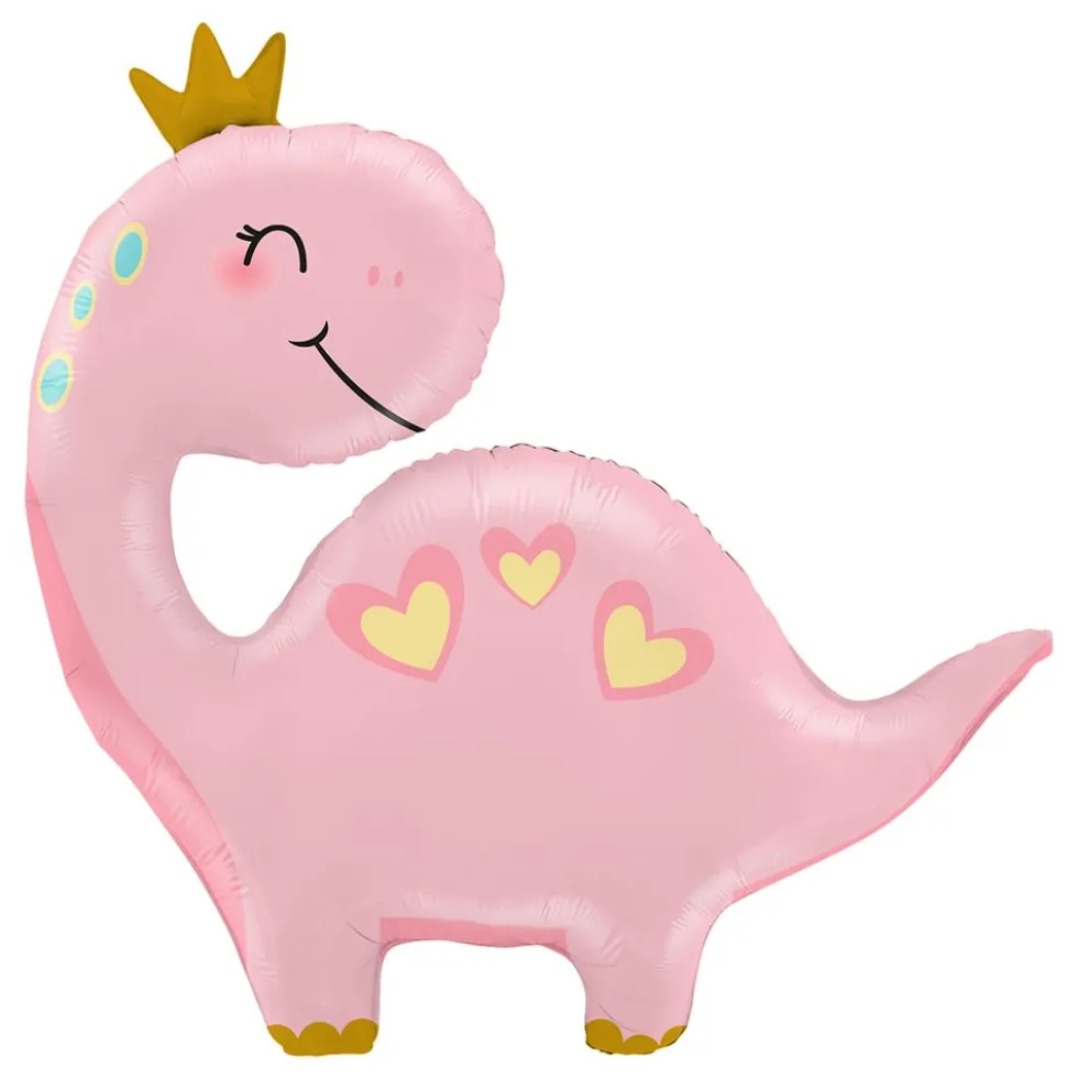 Folieballon Dinosaur Lyserød