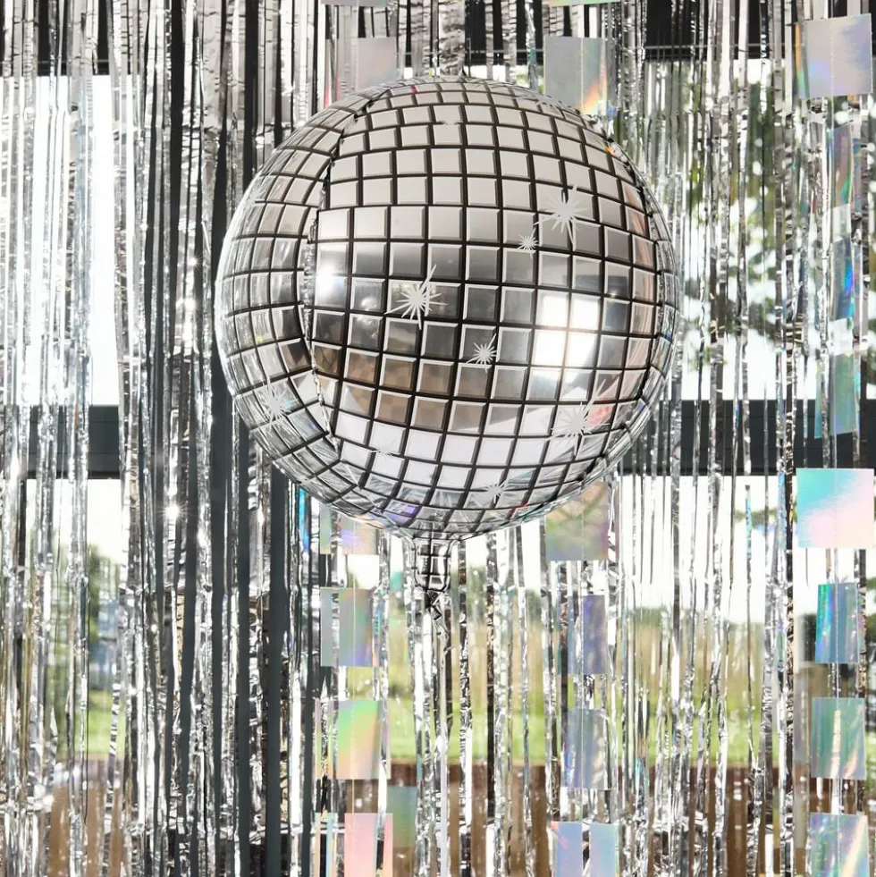 Folieballon Discokugle Sølv