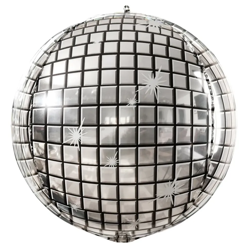 Folieballon Discokugle Sølv