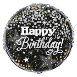 Folieballon Glitter Happy Birthday
