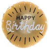 Folieballon Happy Birthday Guld