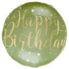 Folieballon Happy Birthday Grøn/Guld