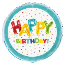 Folieballon Happy Birthday Konfetti