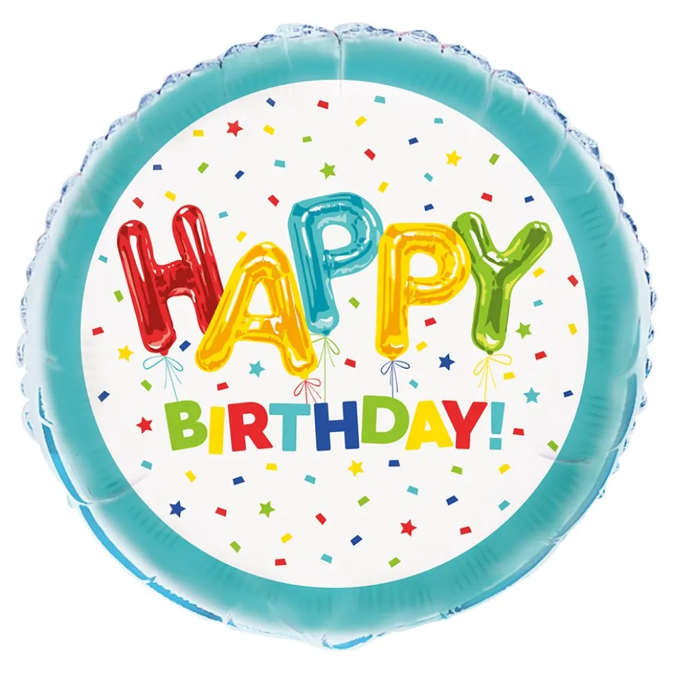 Folieballon Happy Birthday Konfetti