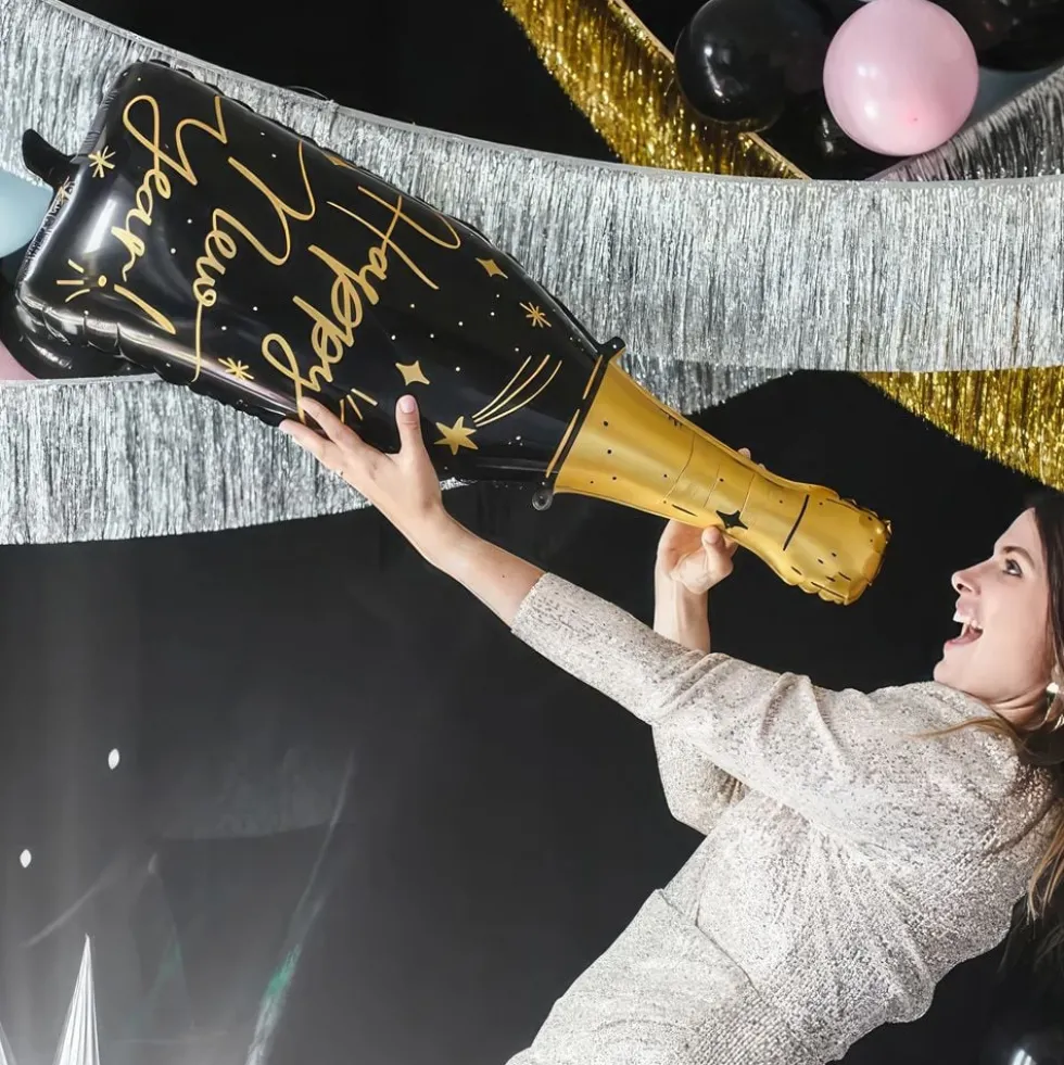 Folieballon Happy New Year Champagneflaske