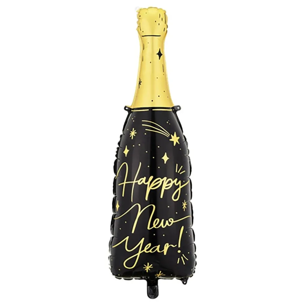 Folieballon Happy New Year Champagneflaske
