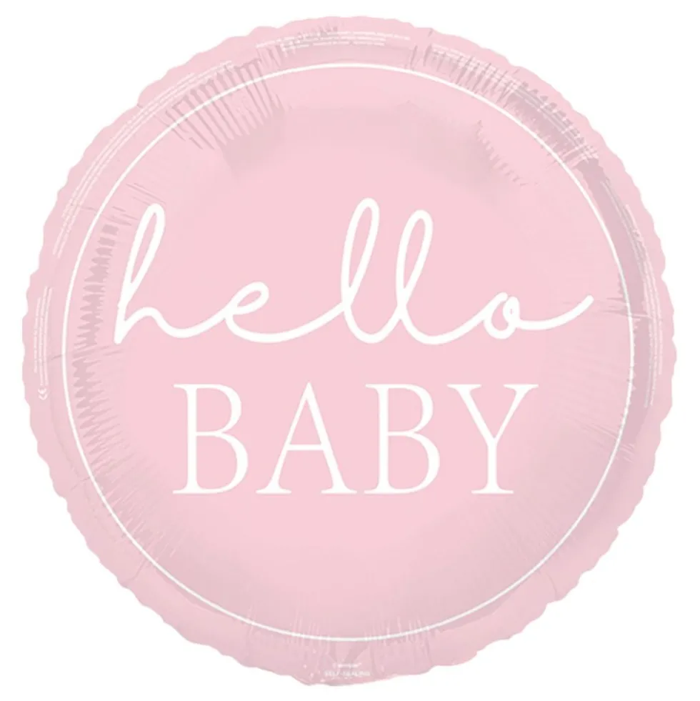 Folieballon Hello Baby Lyserød