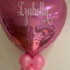 Folieballon Hjerte Glitter Pink Stor
