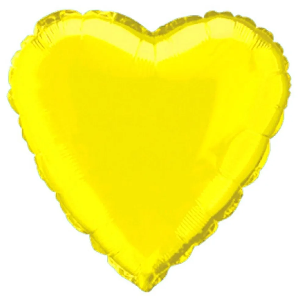 Folieballon Hjerte Gult