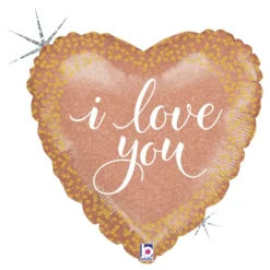 Folieballon Hjerte I Love You Roséguld