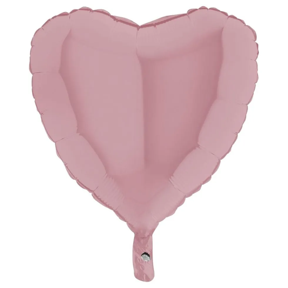 Folieballon Hjerte Mat Pastellyserød
