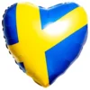 Folieballon Hjerte med Det Svenske Flag