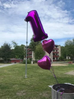 Folieballon Hjerte Metallic Lyserød