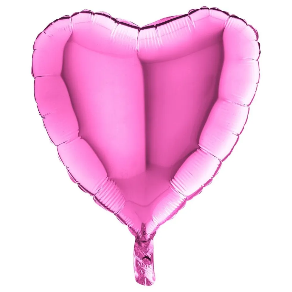 Folieballon Hjerte Metallic Lyserød