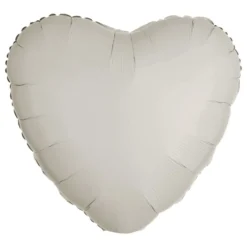 Folieballon Hjerte Metallic Hvid