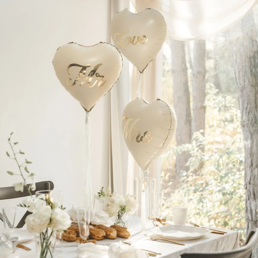 Folieballon Hjerte Mr & Mrs