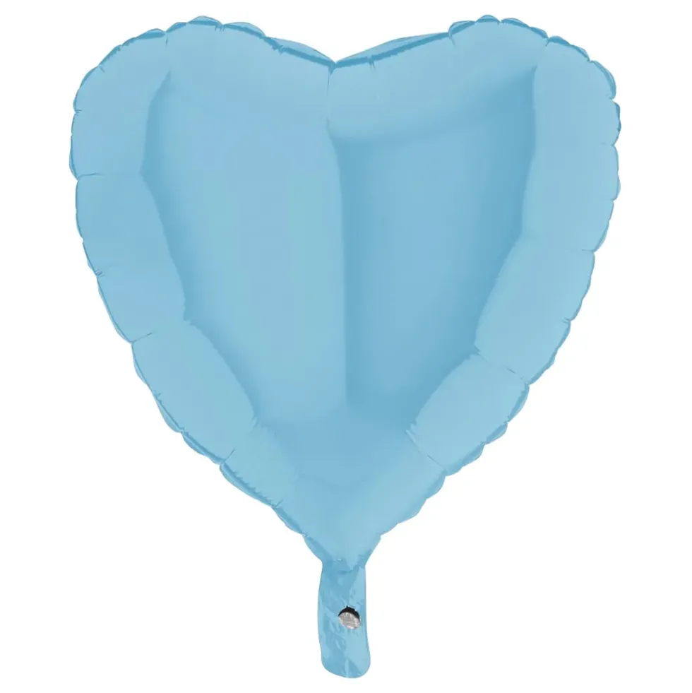 Folieballon Hjerte Pastelblå