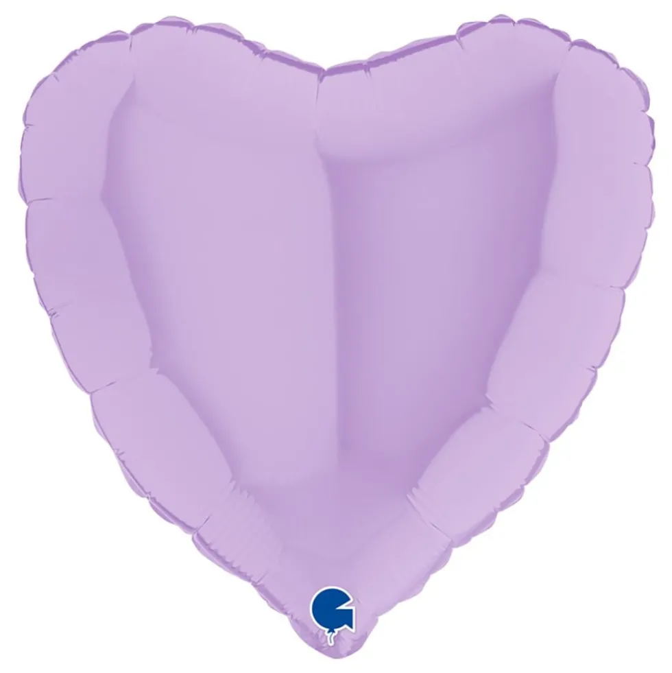 Folieballon Hjerte Pastel-Lilla Mat
