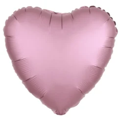 Folieballon Hjerte Satin Lyserød Pastel