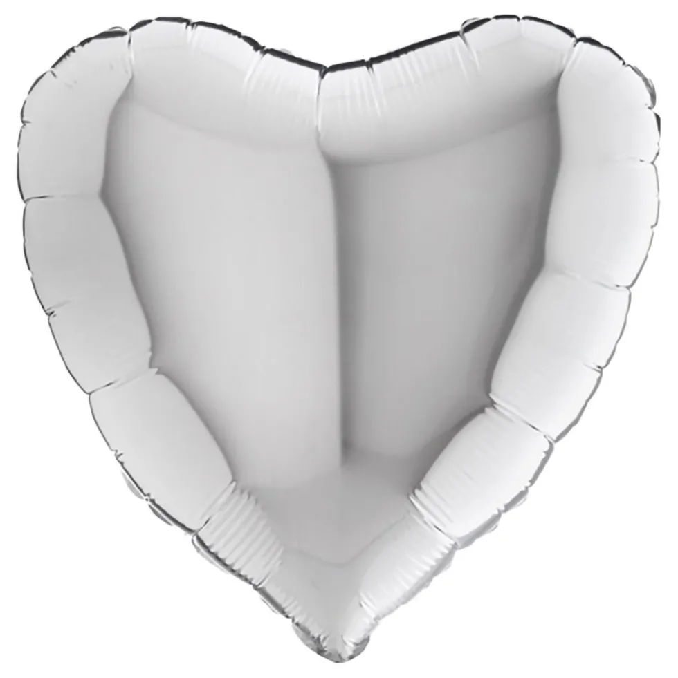 Folieballon Hjerte Sølv