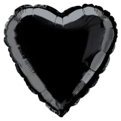 Folieballon Hjerte Sort