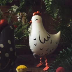 Folieballon Høne Hvid