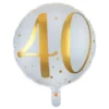 Folieballon 40 Hvid/Guld