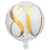 Folieballon 80 Hvid/Guld